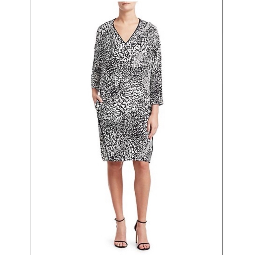 NWT ESCADA Dixani Abstract Leopard-Print Shift Dress